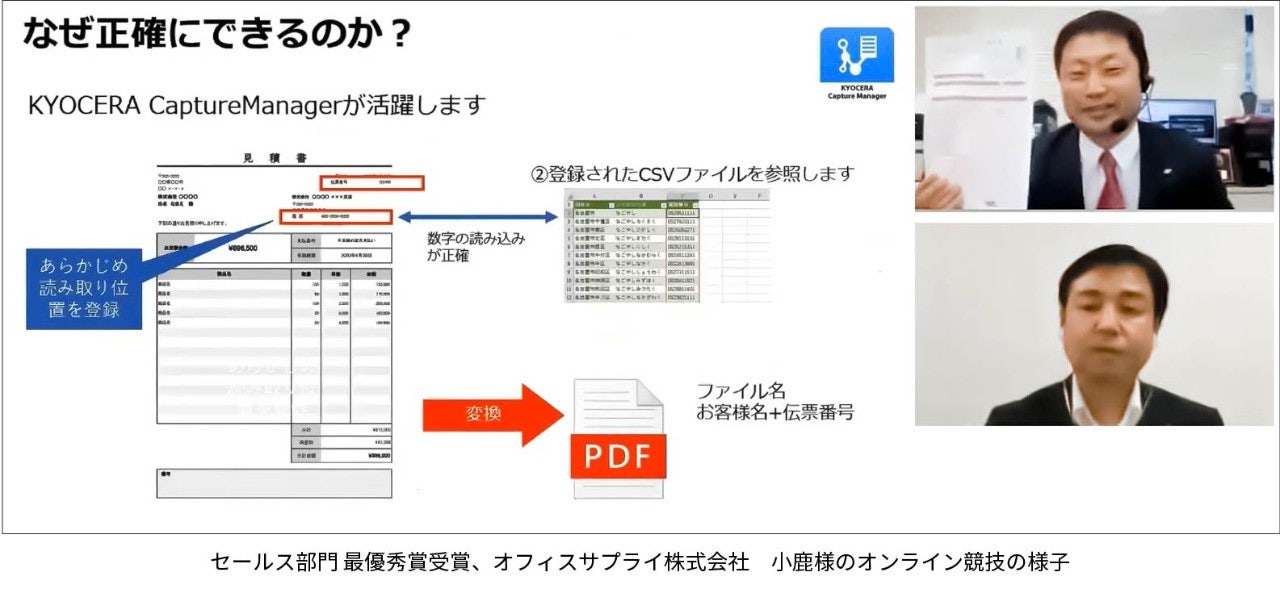 オフィスサプライ株式会社 小鹿様のオンライン競技の様子