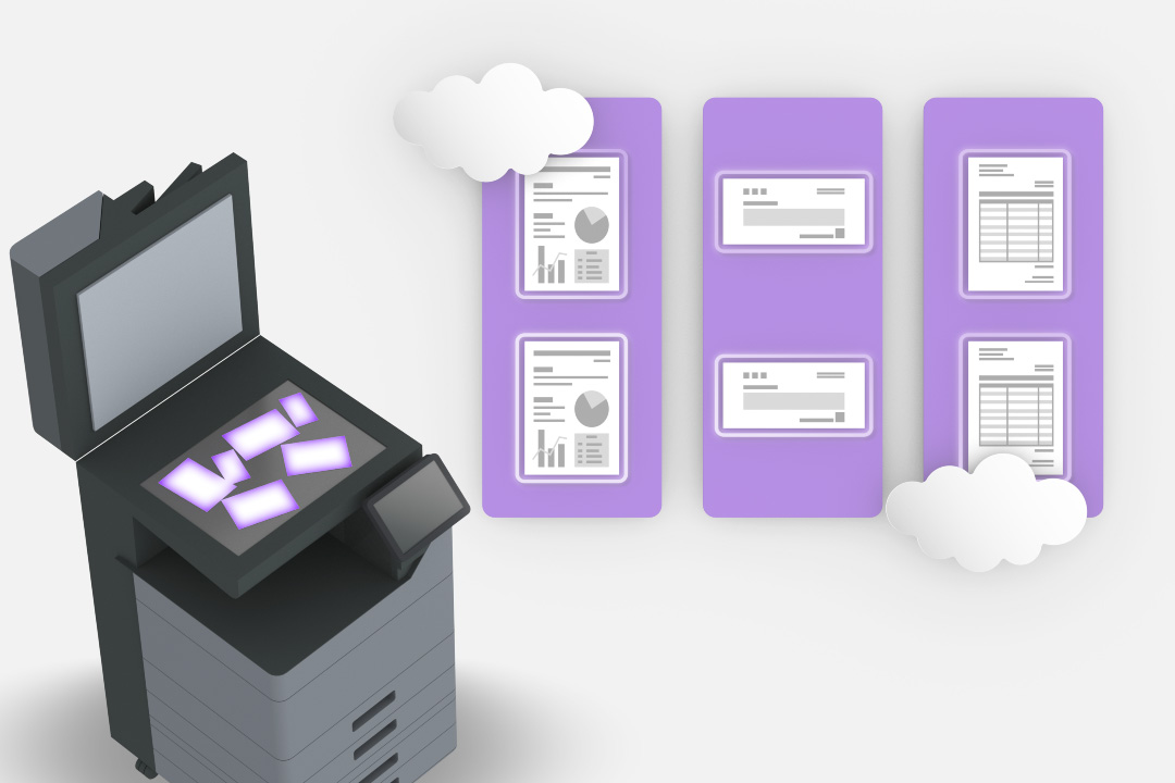 Easy scanning to cloud storage without a computer