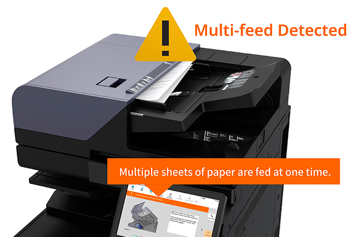 Detection on multi-feed and stapling