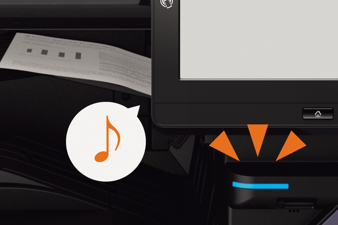 Notification of fax reception with light and sound