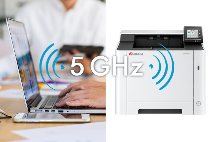 5GHz wireless LAN compatible with Wi-Fi Direct.