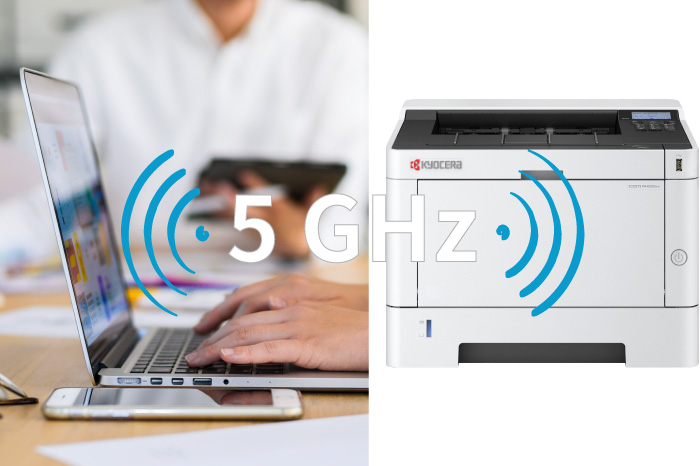 5GHz wireless LAN compatible with Wi-Fi Direct.