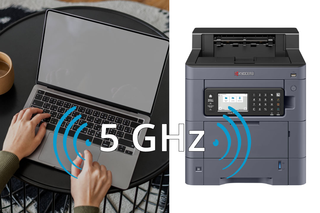 5GHz wireless LAN compatible with Wi-Fi Direct.