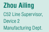 Zhou Ailing / C52 Line Supervisor,Device 2 Manufacturing Dept.