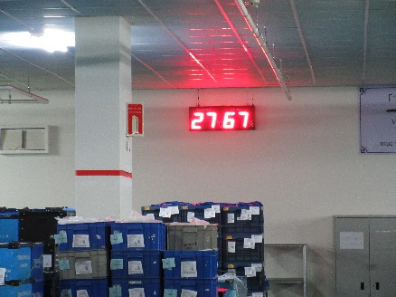 The temperature and humidity indicator panel that has been installed