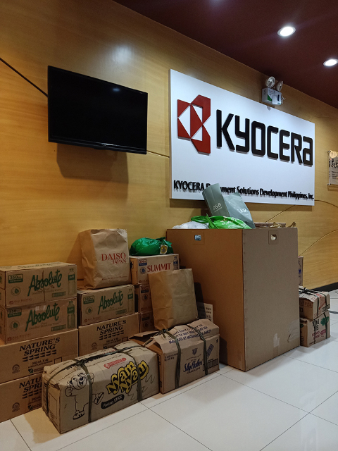 Relief supplies donated by employees