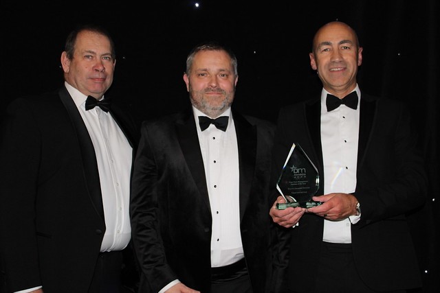 KYOCERA Document Solutions UK employees at the awards ceremony. （from left to right: Bob Mitton, Simon Godfrey and Steve Daoust)