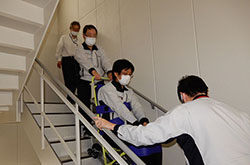 Evacuation drills using emergency stair evacuation chairs