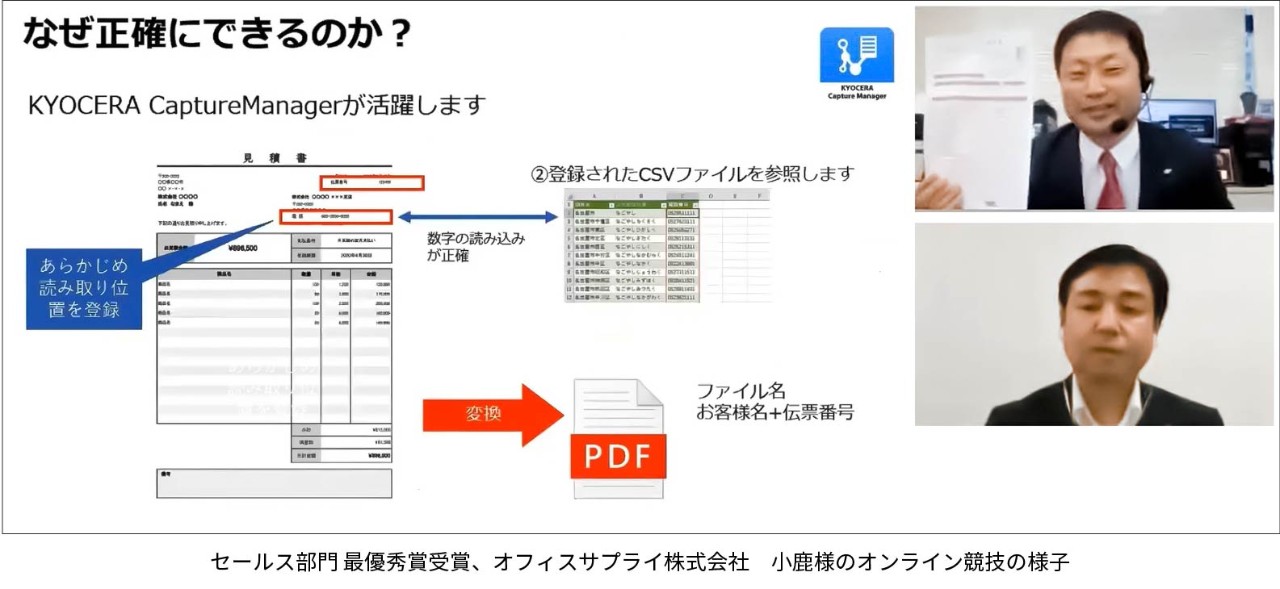 オフィスサプライ株式会社 小鹿様のオンライン競技の様子