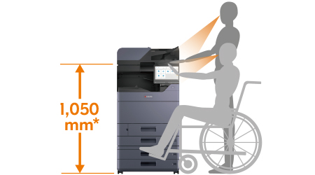 見やすい位置の操作パネル