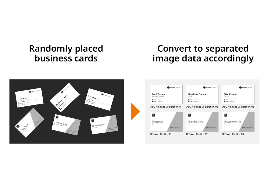 Scans multiple receipts and cards in one go