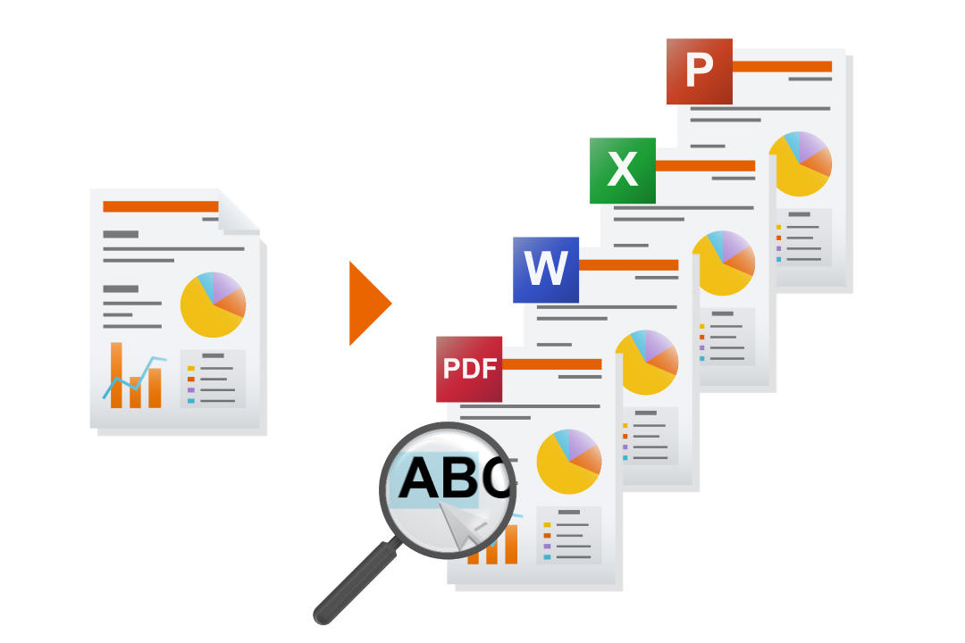 Convert into a PDF or Office document with embedded text.