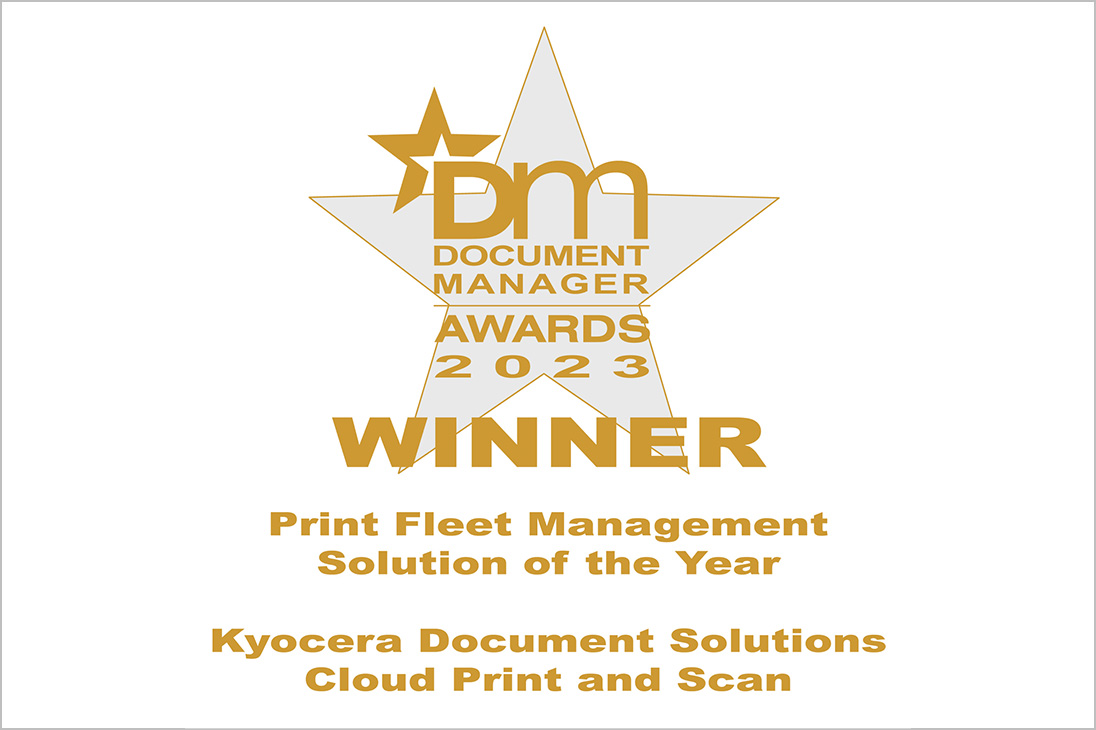 “京瓷雲端解決方案 Kyocera Cloud Print and Scan 榮獲英國「年度列印佇列管理解決方案」獎項