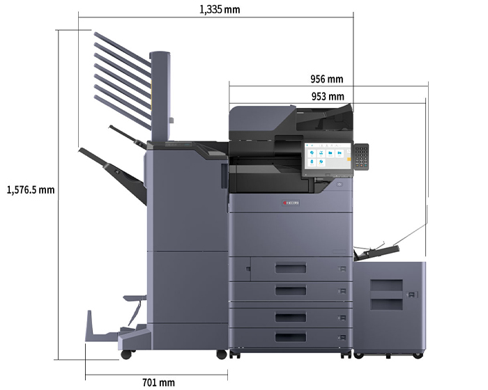 Main Body + Document Processor + Double Paper Feeder + Document Tray + 4,000 Sheet Finisher + Mailbox + Banner Tray+ External Numeric Keypad