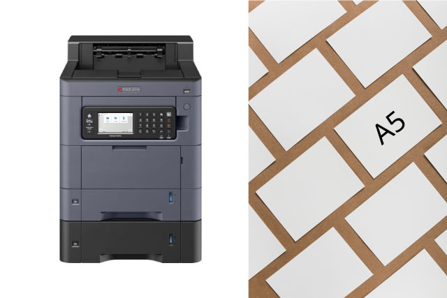 Increased efficiency for A5 (60-105g/m2) landscape printing