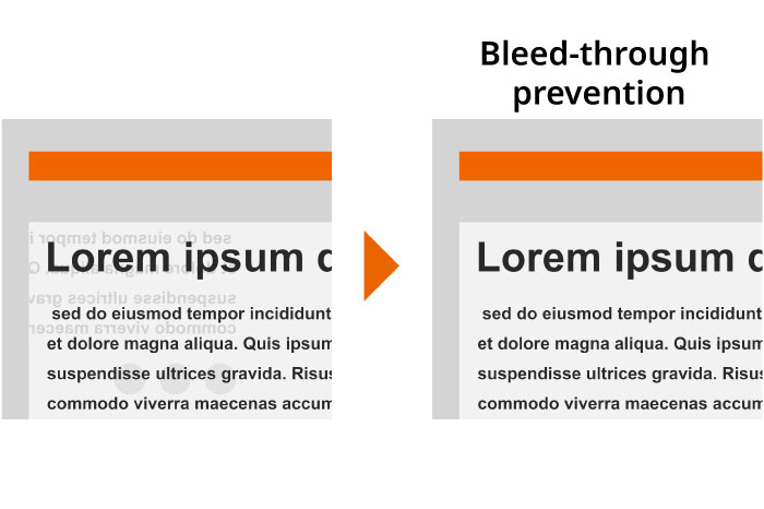 Prevents show-through on thin paper.