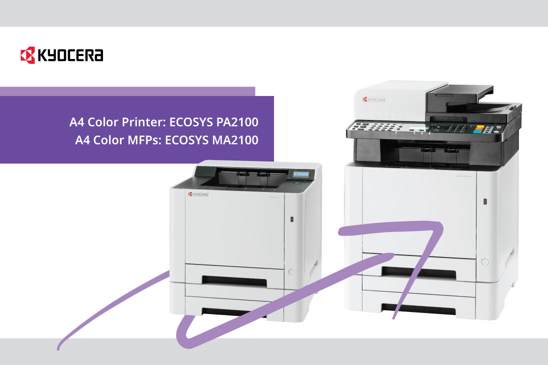 교세라도큐먼트솔루션스코리아(주), 소호 업무환경에 적합한 비즈니스 A4 컬러 복합기 ECOSYS MA2100(2종), A4 컬러 프린터 ECOSYS PA2100(2종) 출시