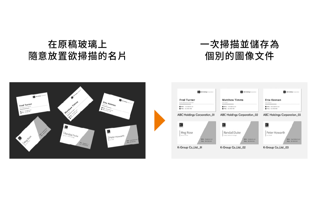 Scans multiple receipts and cards in one go