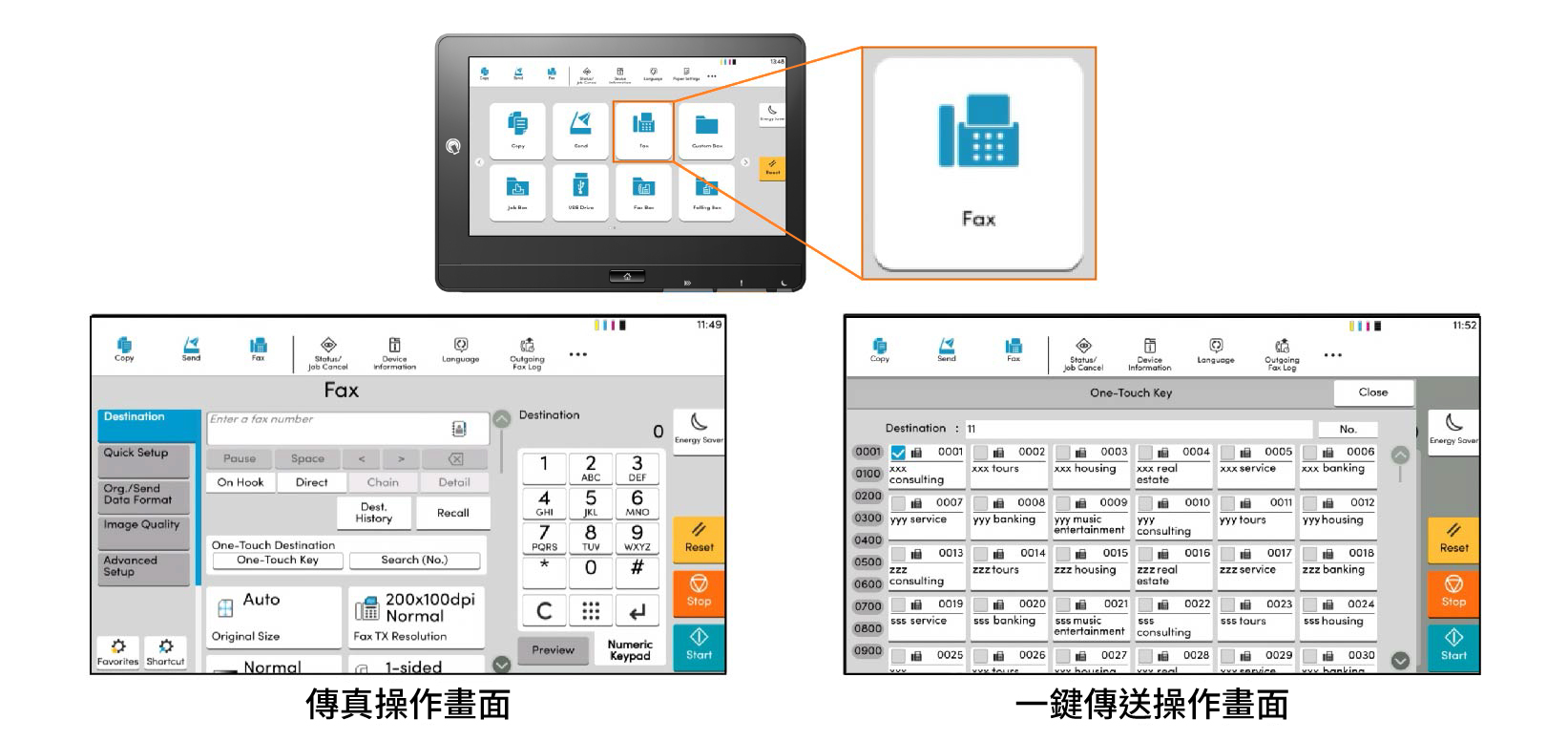 Intuitive operation screen